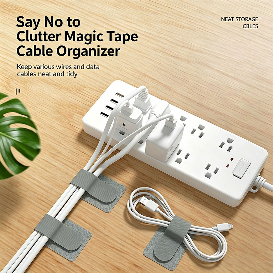 Cable Velcro Strap - 10 peças, organizador de cabos com