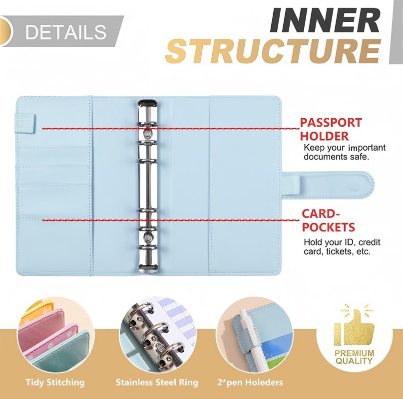 Nova pasta de caderno de couro - Ring Binder Box avaliação e preço