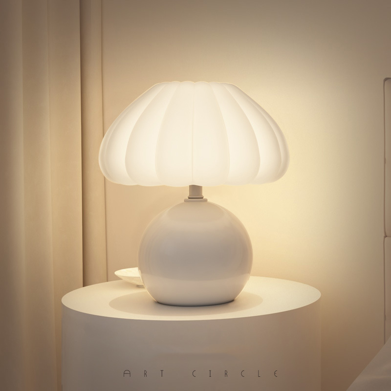 Estilo creme lâmpada de mesa c - Desk Setup White avaliação e preço