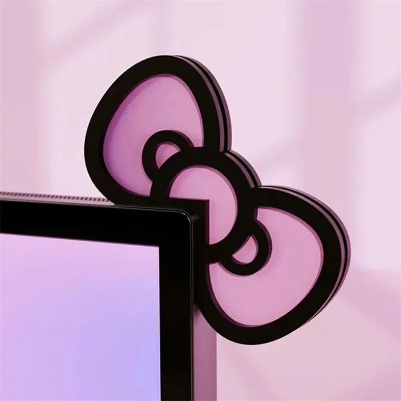 Kawaii rosa acrílico arco moni - Desk Setup Home Office avaliação e preço