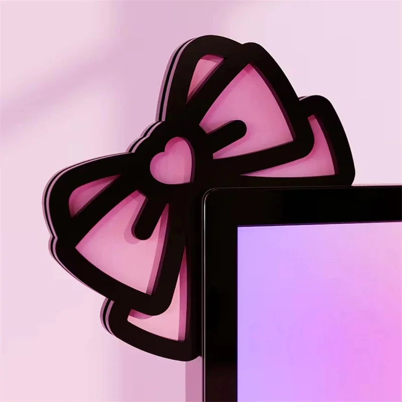 Kawaii rosa acrílico arco moni - Desk Setup Home Office avaliação e preço