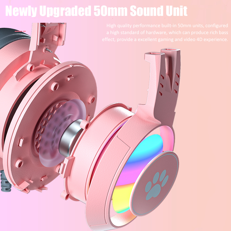 Cute Cat Ear Gaming Headphones - Desk Hifi Setup avaliação e preço