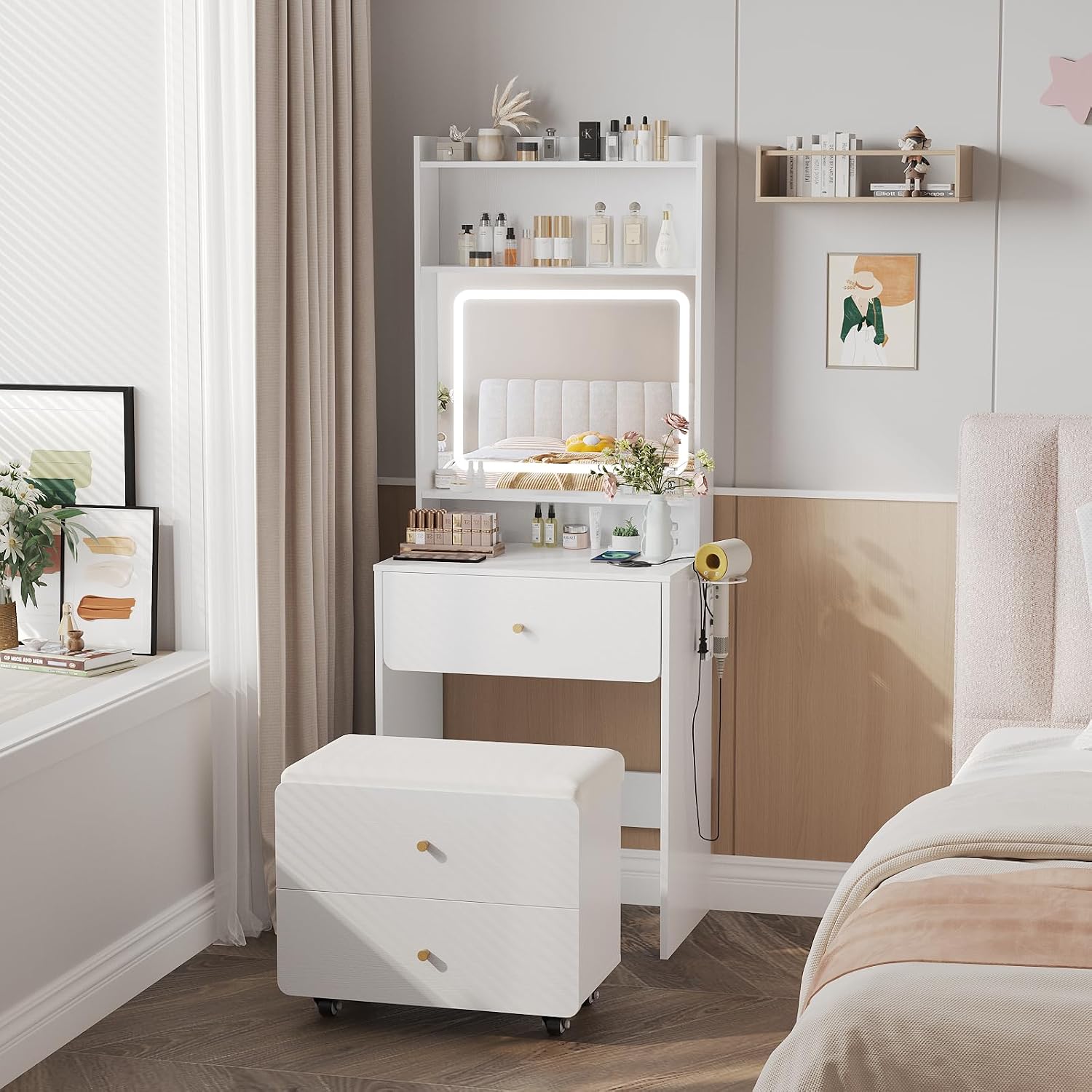 Penteadeira de Maquiagem com E - Desk Setup In Small Bedroom avaliação e preço